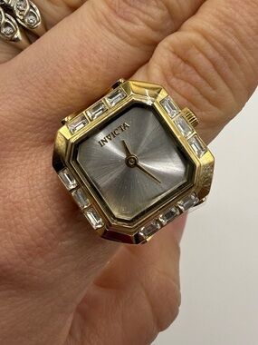 Invicta Gold-Tone Octagonal Pendant Watch Head with Silver Dial (49587)
